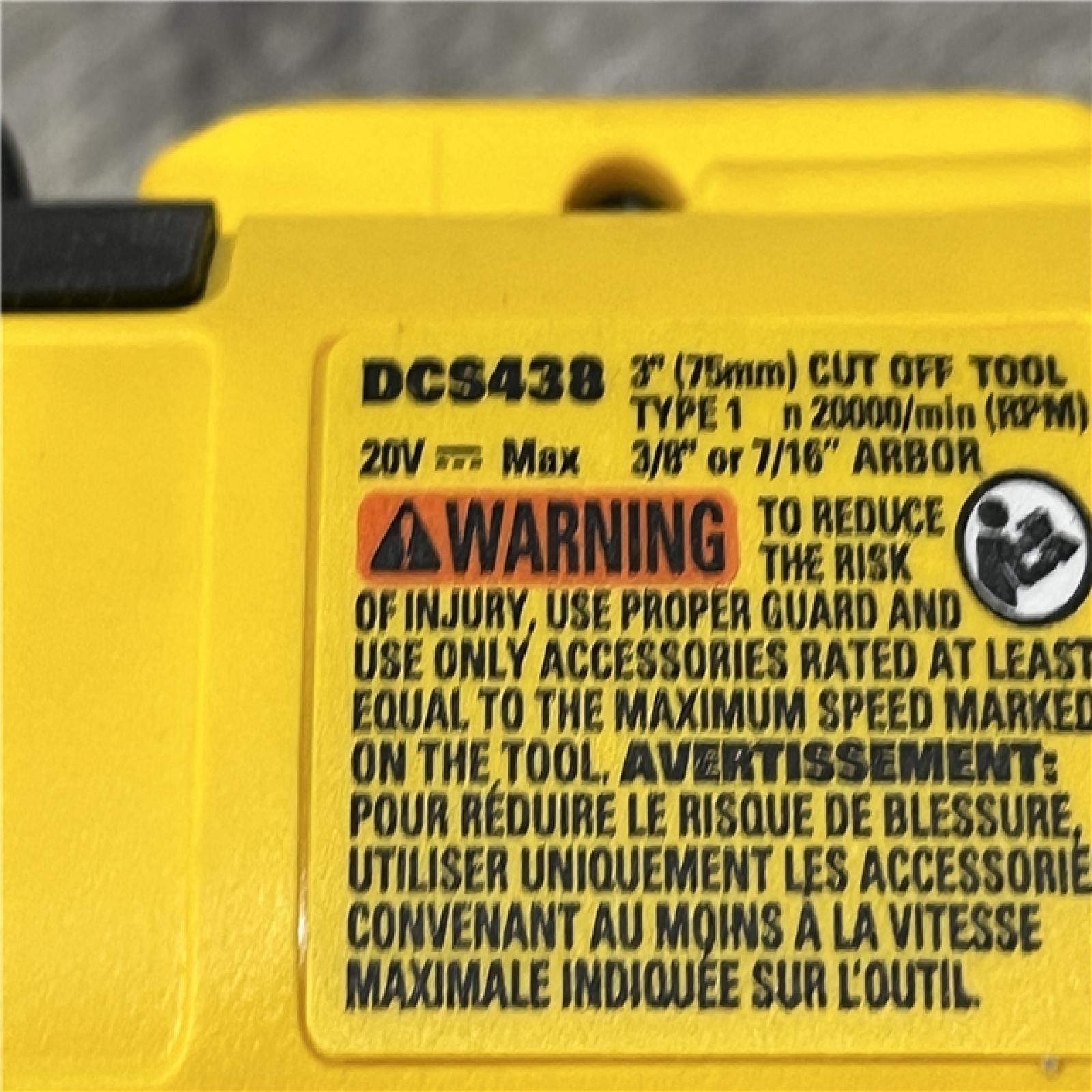 AS-IS DEWALT 20V XR Cordless 3 in. Cut-Off Tool (Tool Only)