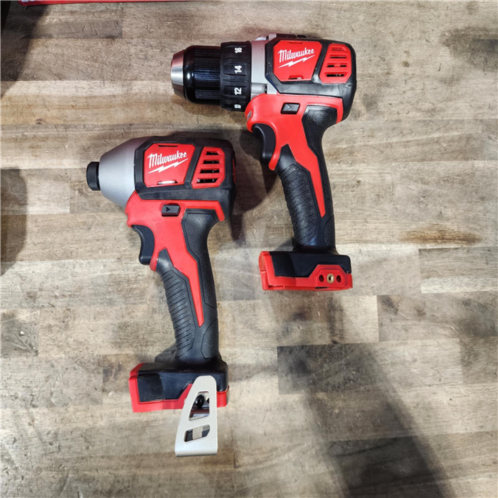 HOUSTON LOCATION - AS-IS Milwaukee 18V Cordless Brushed 2-Tool Drill/Driver and Impact Driver Kit