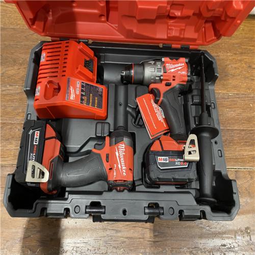AS-IS MILWAUKEE M18 FUEL 18V Lithium-Ion Brushless Cordless Hammer Drill and Impact Driver Combo Kit (2-Tool) with 2 Batteries