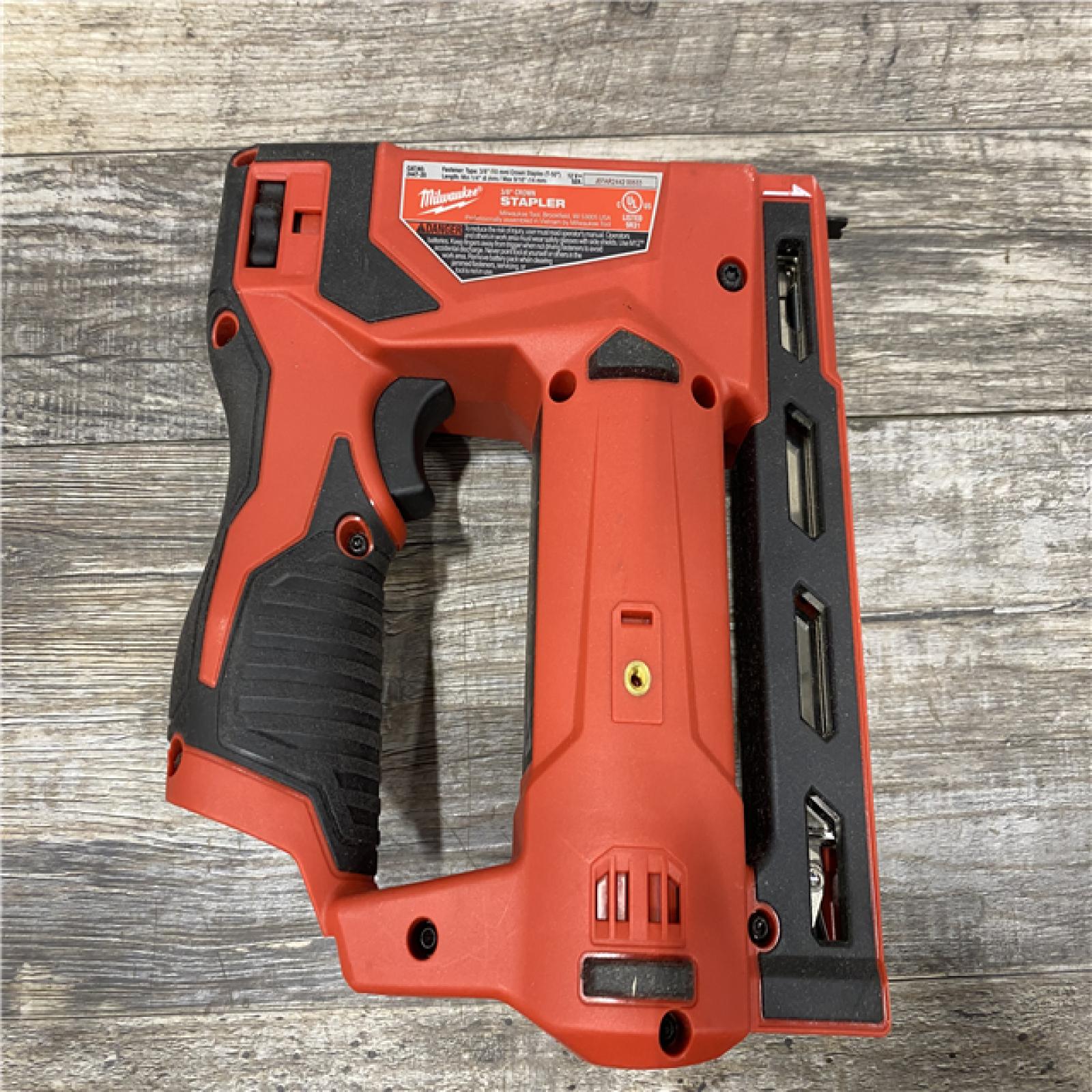 AS-IS Milwaukee 12-Volt Lithium-Ion Cordless 3/8 in. Crown Stapler (Tool-Only)