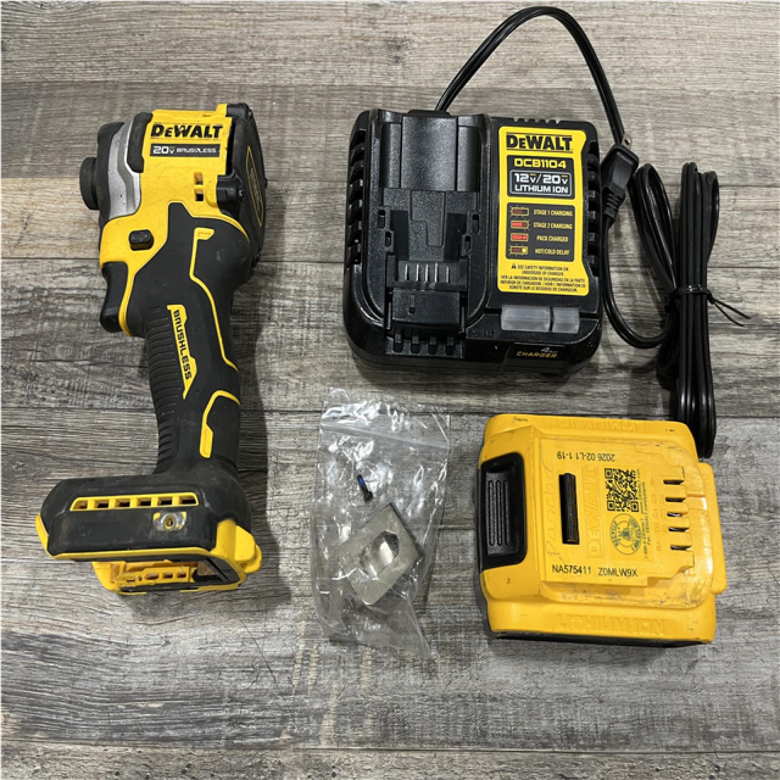 AS-IS DEWALT ATOMIC 20V MAX Lithium-Ion Cordless 1/4 in. Brushless Impact Driver Kit
