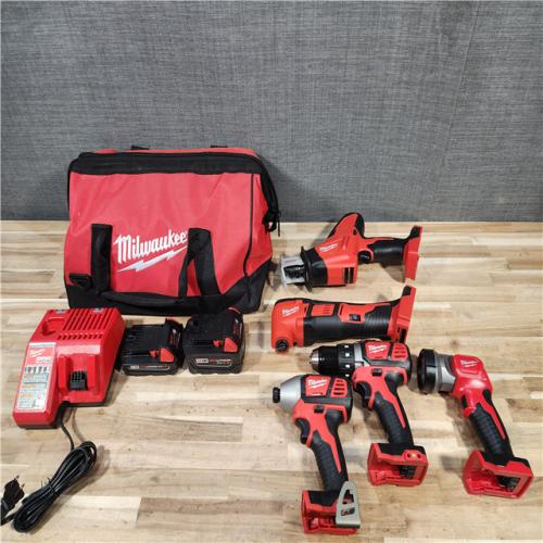HOUSTON LOCATION - AS-IS M18 18V Lithium-Ion Cordless Combo Kit (5-Tool) with (2) Batteries  Charger and Tool Bag