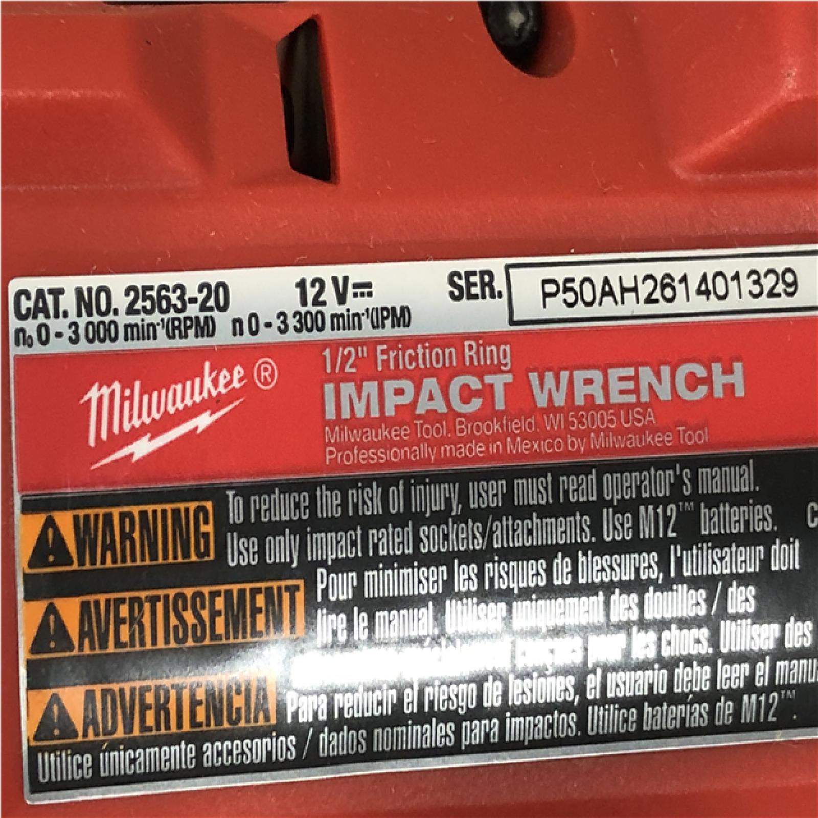 AS-IS Milwaukee FUEL 12V Lithium-Ion Brushless Cordless Stubby 1/2 in. Impact Wrench (Tool-Only)