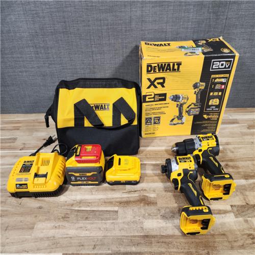 HOUSTON LOCATION - AS-IS DEWALT 20V Lithium-Ion Cordless 2-Tool Combo Kit with 20V/60V FLEXVOLT 9 Ah Battery  4 Ah Battery and Charger