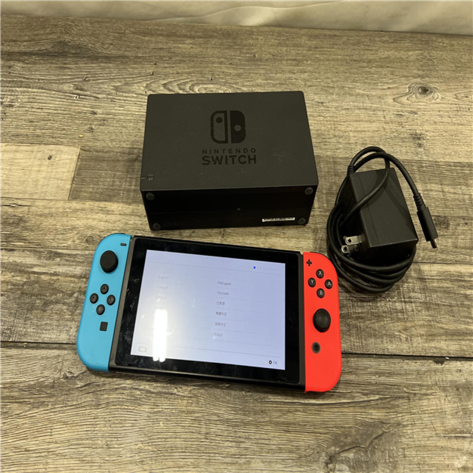 AS-IS Nintendo Switch with Neon Blue and Neon Red Joy-Con