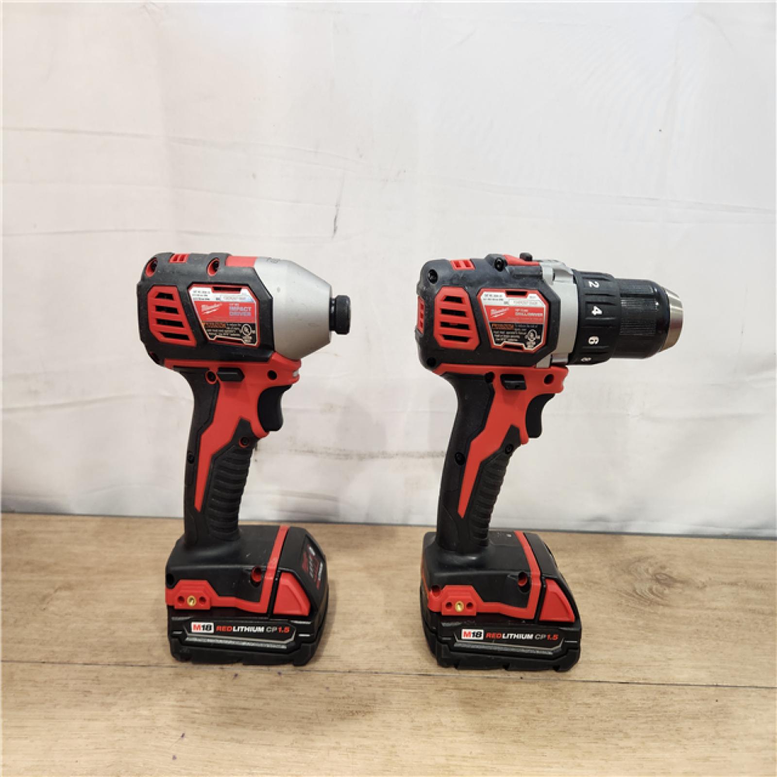 AS-IS- Milwaukee 18V Lithium-Ion Cordless Drill Driver/Impact Driver Combo Kit