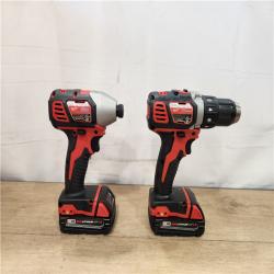 AS-IS- Milwaukee 18V Lithium-Ion Cordless Drill Driver/Impact Driver Combo Kit