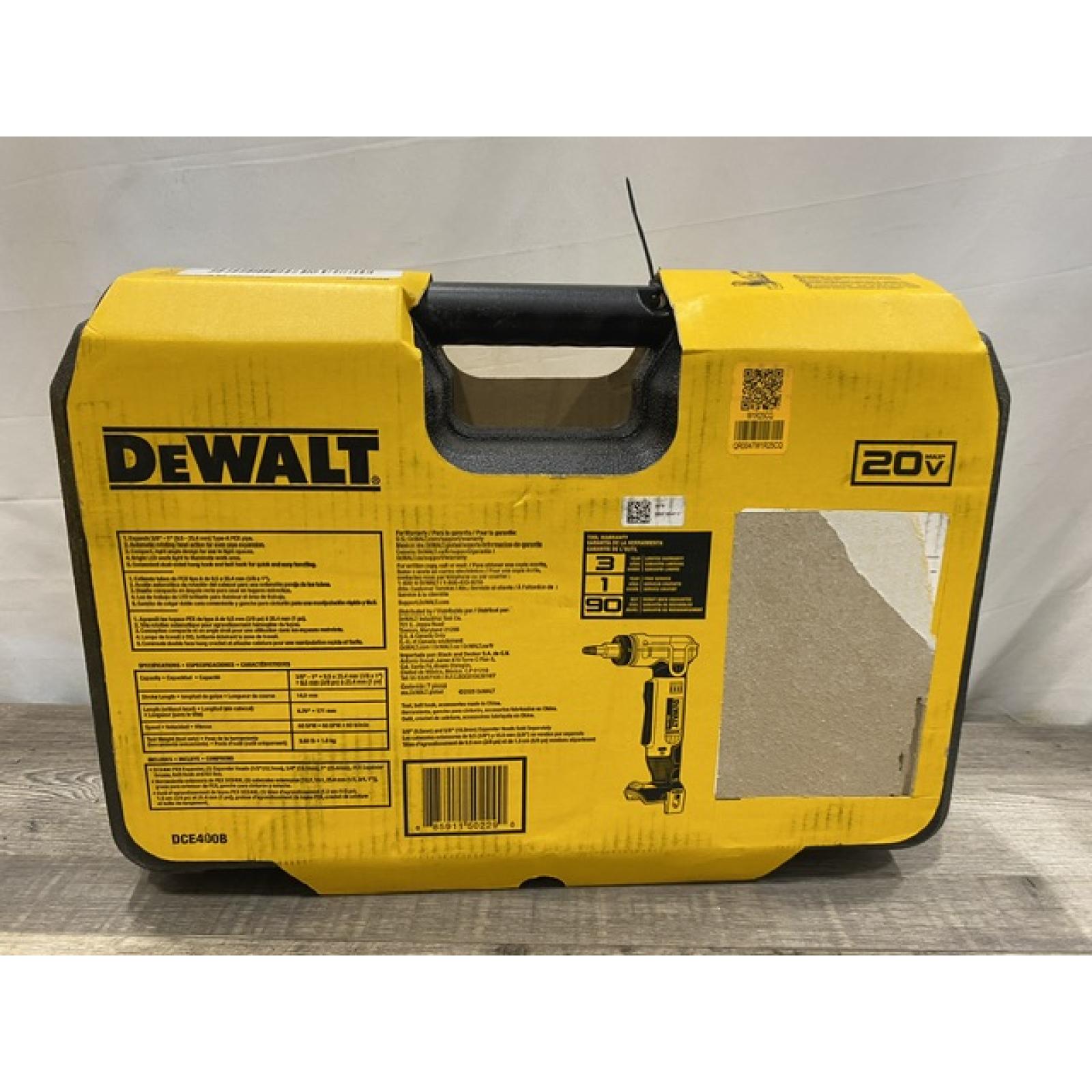NEW - DEWALT 20V MAX Cordless 1 in. PEX Expansion Tool Kit