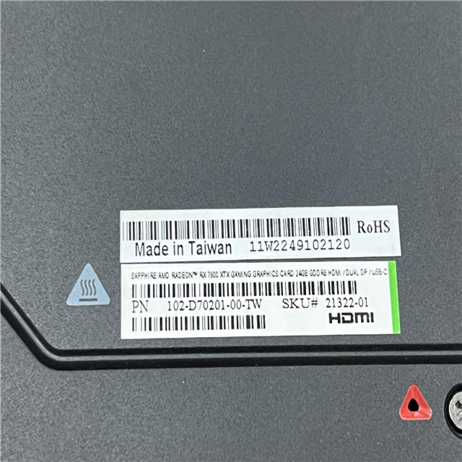 AS-IS Sapphire AMD Radeon RX 7900 XTX 24GB GDDR6 Graphics Card