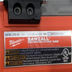 AS-IS Milwaukee FUEL 18V Lithium-Ion Brushless Cordless Super SAWZALL Orbital Reciprocating Saw (Tool-Only)