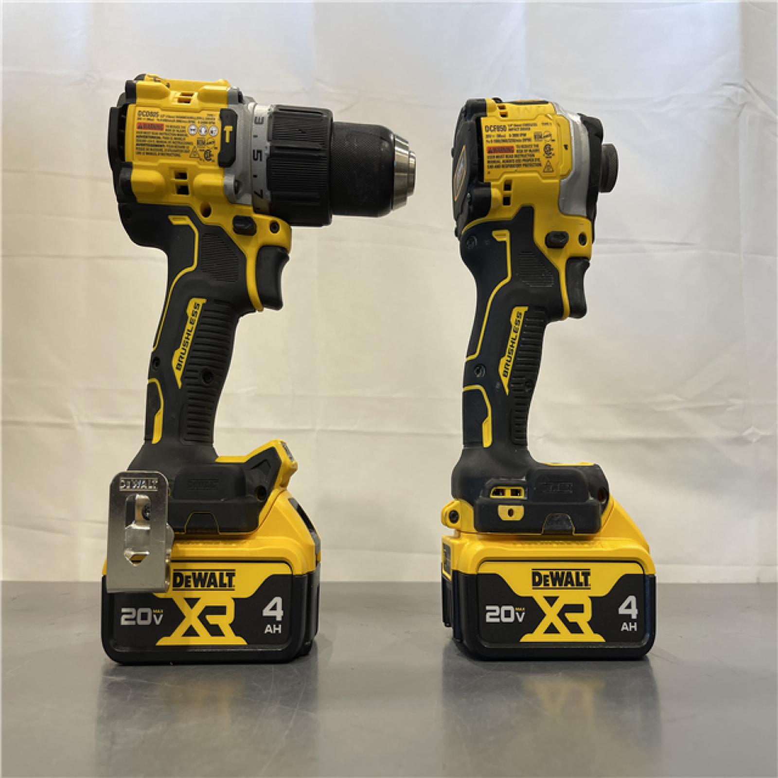 AS-IS - DEWALT 20V MAX XR Hammer Drill and ATOMIC Impact Driver 2 Tool Cordless Combo Kit