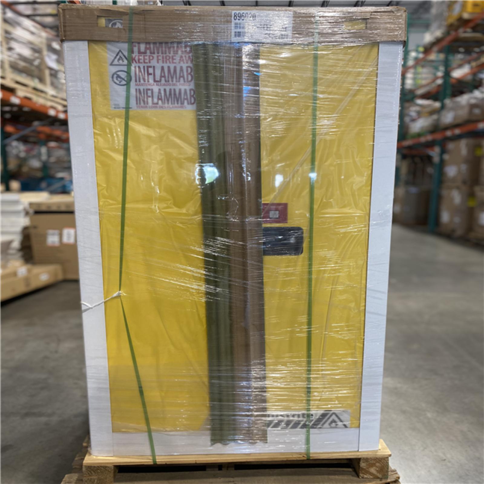 DALLAS LOCATION - NEW! JUSTRITE 60 GAL YELLOW STORAGE CABINET