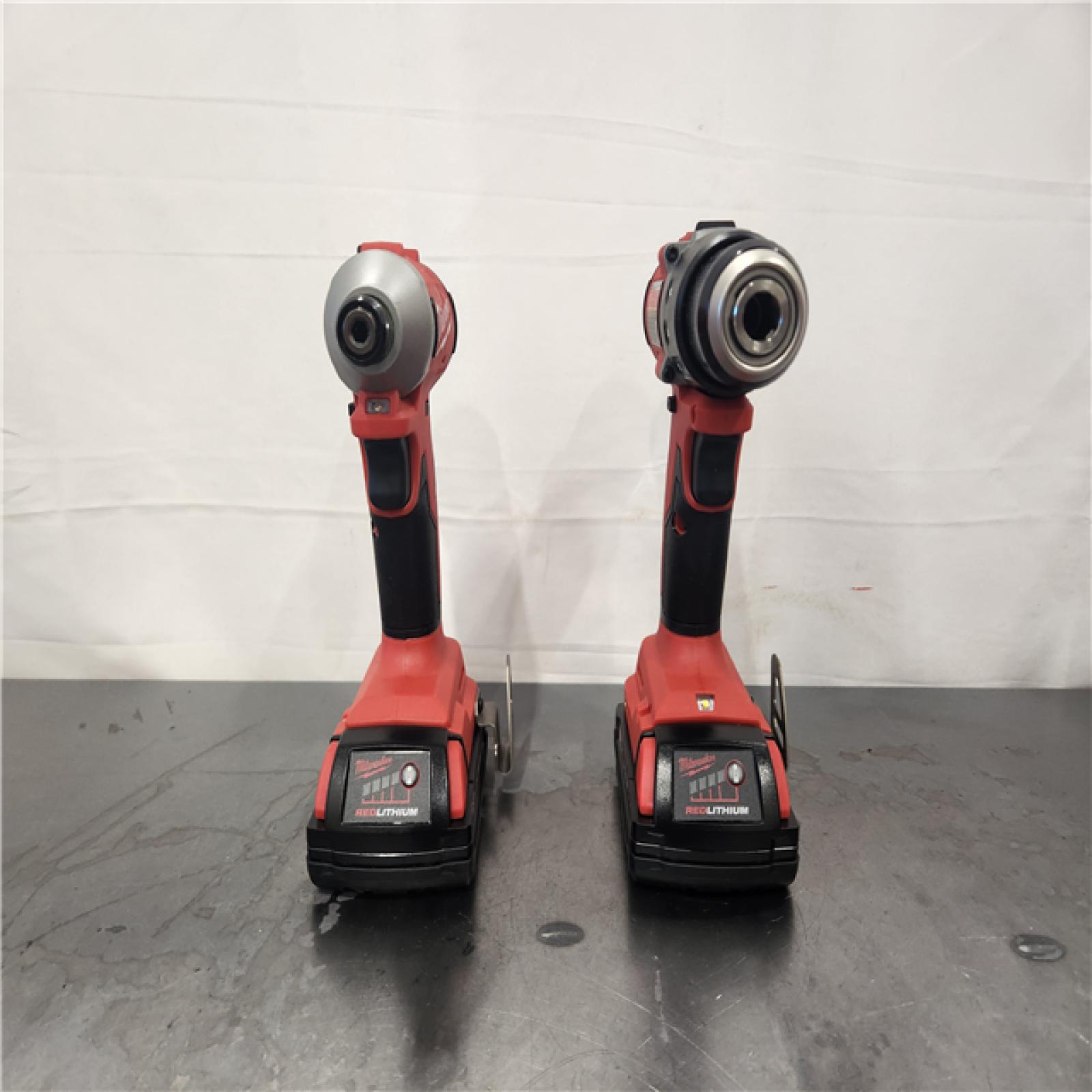 AS-IS- Milwaukee M18 18V Lithium-Ion Brushless Cordless Compact Drill/Impact Combo Kit