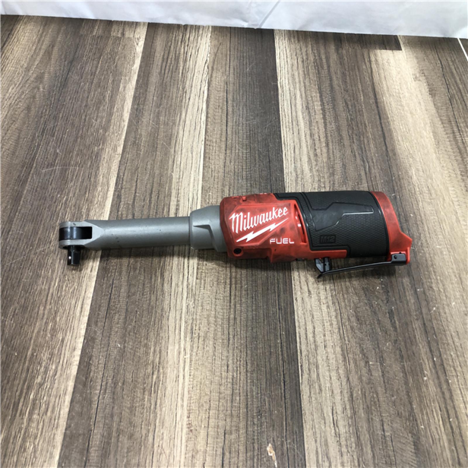 AS-IS Milwaukee  FUEL 12V Lithium-Ion Brushless Cordless 3/8 in. Extended Reach High Speed Ratchet (Tool Only)