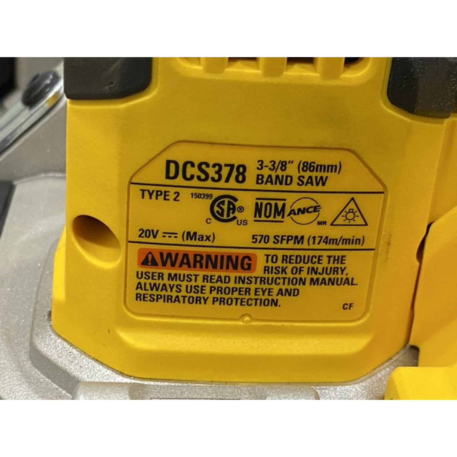 AS-IS DEWALT 20-Volt MAX 3-3/8 in. Cordless Brushless Bandsaw (Tool-Only)