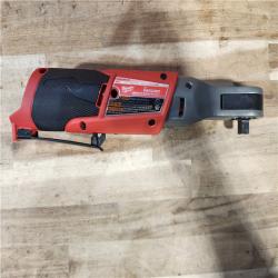 HOUSTON LOCATION - AS-IS (APPEARS LIKE NEW) Milwaukee M12 FUEL 12-Volt Lithium-Ion Brushless Cordless 3/8 in. Ratchet Kit with (2) 2.0Ah Batteries  Charger & Tool Bag