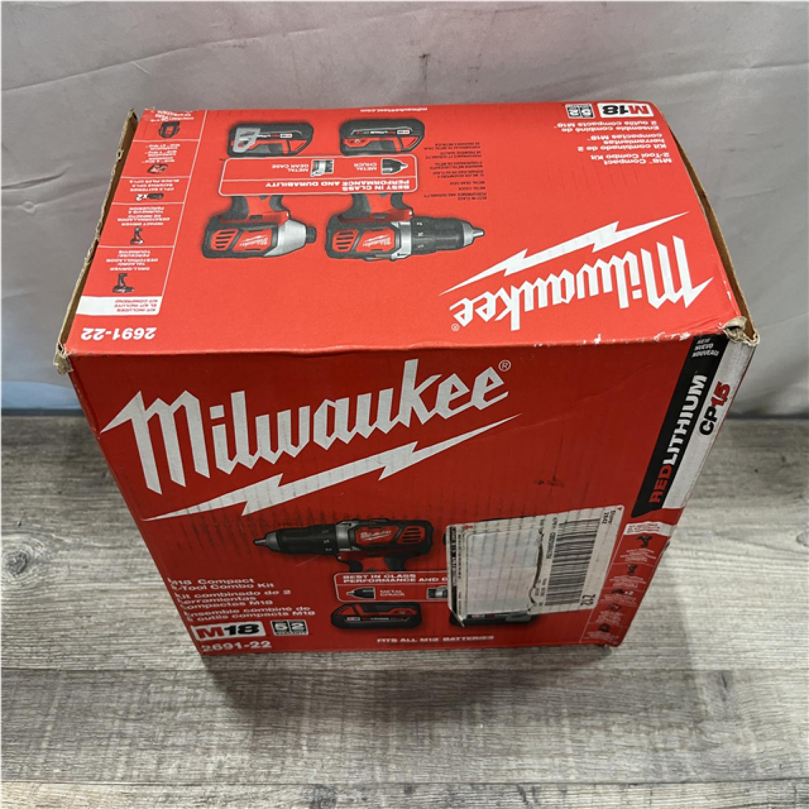 NEW - Milwaukee 18V Lithium-Ion Cordless Drill Driver/Impact Driver Combo Kit