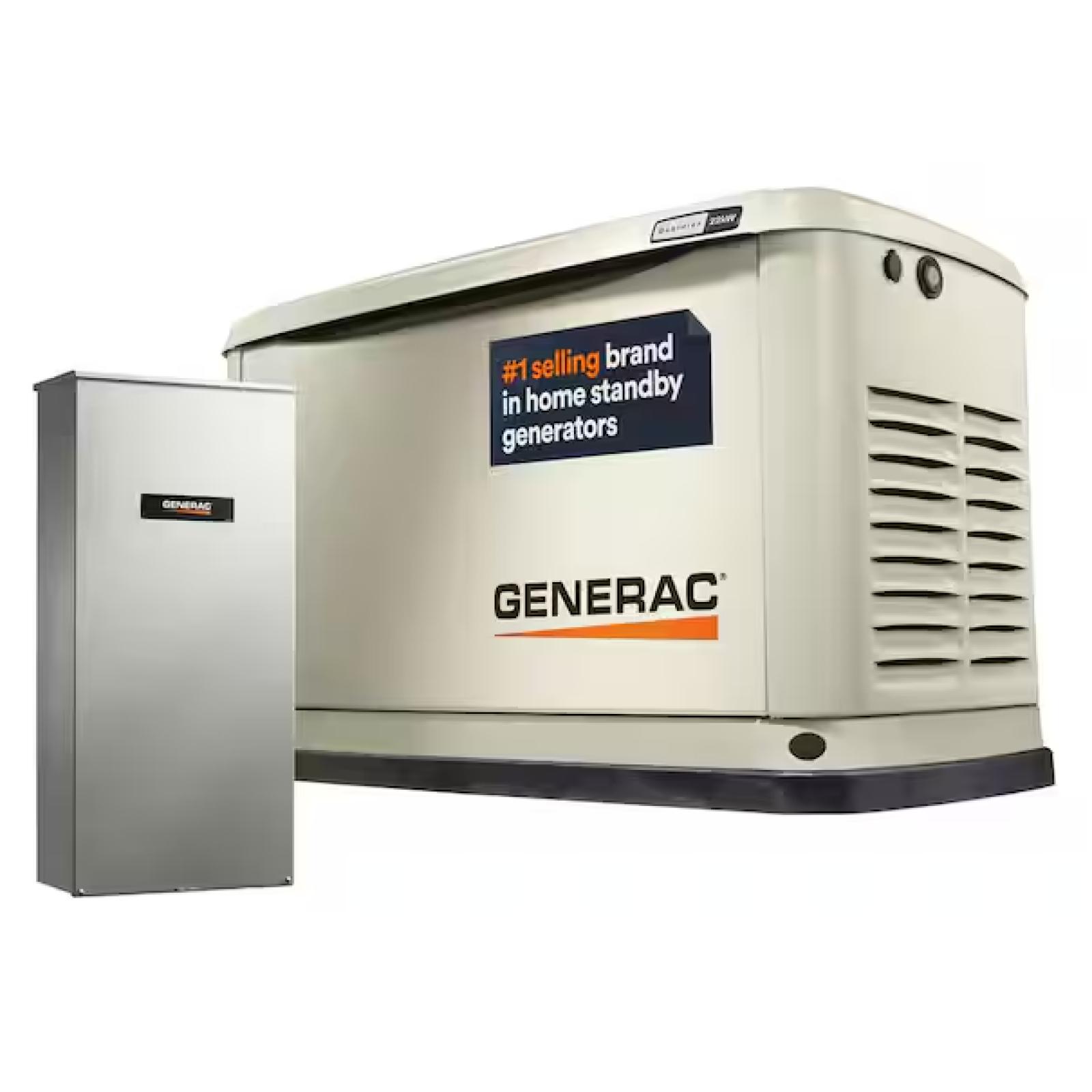 DALLAS LOCATION - AS-IS Generac 22 000 Watt - Dual Fuel Air- Cooled Whole House Home Standby Generator
