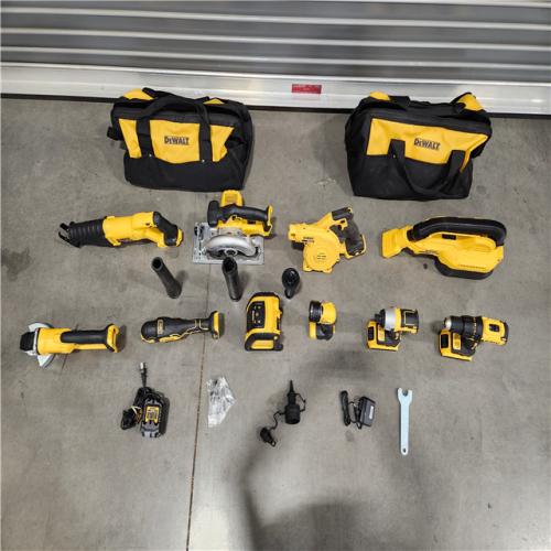 AS-IS- DEWALT 20-Volt Max Lithium-Ion 10-Tool Cordless Combo Kit with Two 2.0 Ah Batteries, Charger and 2 Bags