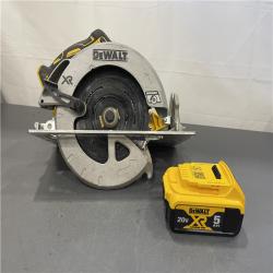 AS-IS - DeWalt 20V MAX Cordless Brushless 7-1/4 in. Circular Saw and (1) 20V MAX Premium Lithium-Ion 5.0Ah Battery