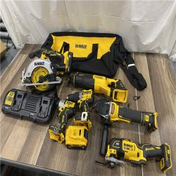 AS-IS DEWALT  20-Volt XR Lithium-Ion 6-Tool Cordless Combo Kit with (2) 5.0 Ah Battery Packs and Charger