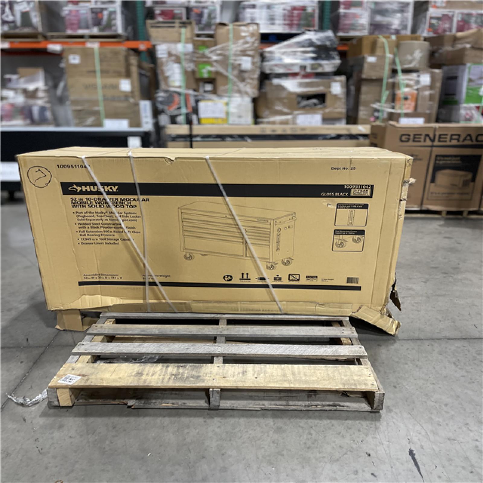 DALLAS LOCATION- NEW!- HUSKY 52 in. W x 20 in. D BLACK MOBILE WORKBENCH CABINET