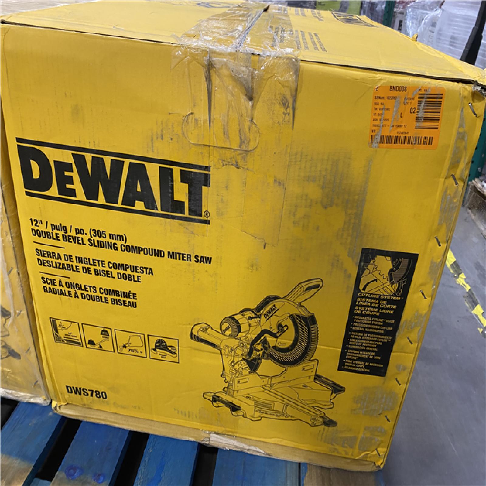 Dallas Location - As-Is DEWALT 15 Amp Corded 12 in. Double Bevel Sliding Compound Miter Saw