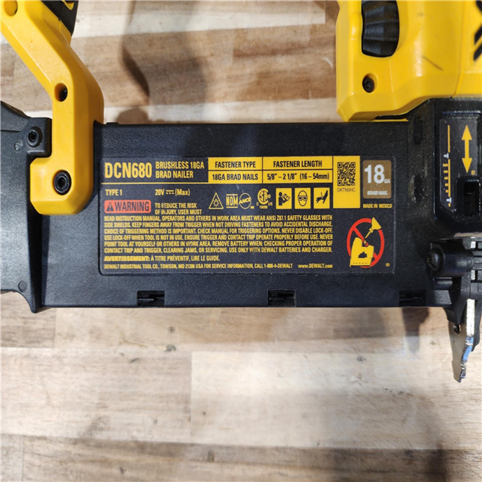 HOUSTON LOCATION - AS-IS DEWALT 20V MAX XR Lithium-Ion Electric Cordless 18-Gauge Brad Nailer (Tool Only)