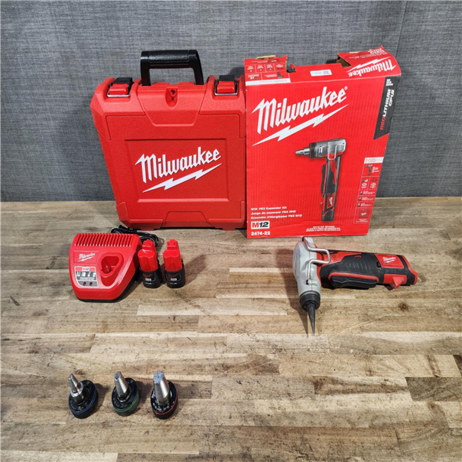 HOUSTON LOCATION - AS-IS M12 12-Volt Lithium-Ion Cordless PEX Expansion Tool Kit with (2) 1.5 Ah Batteries  (3) Expansion Heads and Hard Case
