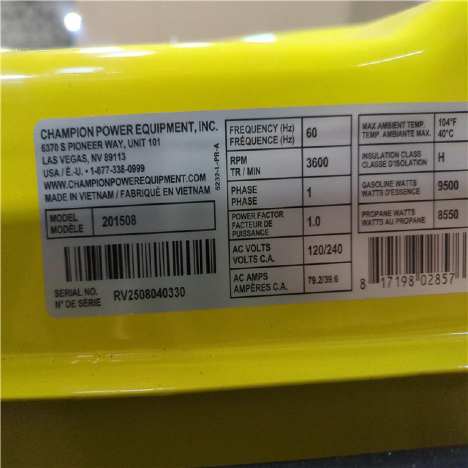 CALIFORNIA AS-IS CHAMPION PORTABLE POWER GENERATOR