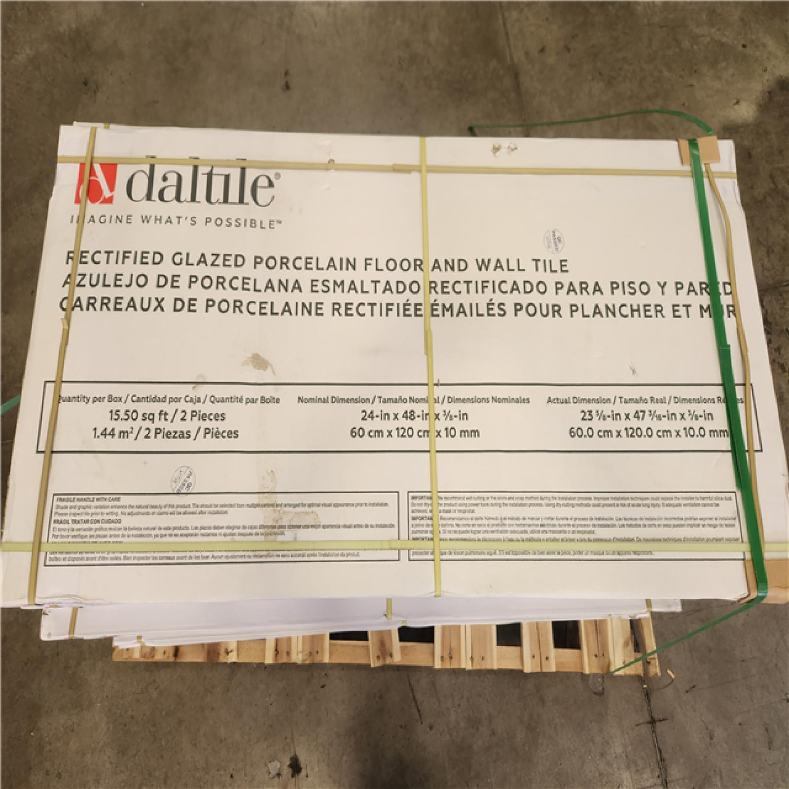 Phoenix NEW Daltile Wenrose Calacatta Topaz 24 in. x 48 in. Polished Porcelain Marble Look Floor and Wall Tile (341 sq. ft./22 case)