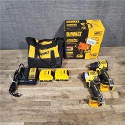 HOUSTON LOCATION - AS-IS Dewalt DCK225D2 20V MAX ATOMIC Brushless Compact Lithium-Ion 1/2 in. Cordless Drill Driver and 1/4 in. Impact Driver Combo Kit with 2 Batteries 2 Ah