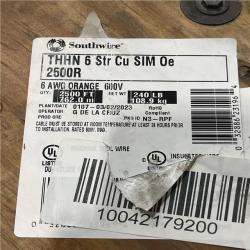 DALLAS LOCATION - AS-IS Southwire 2,500 ft. 6 Orange Stranded CU SIMpull THHN Wire (SEE NOTES)