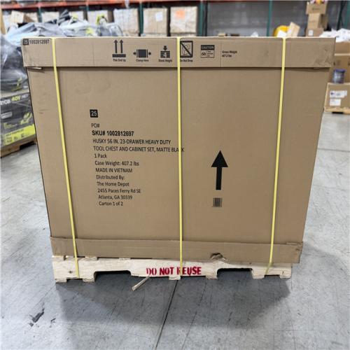 DALLAS LOCATION - HUSKY 56IN 23 DRAWER HEAVY DUTY WORK BENCH MATTE BLACK