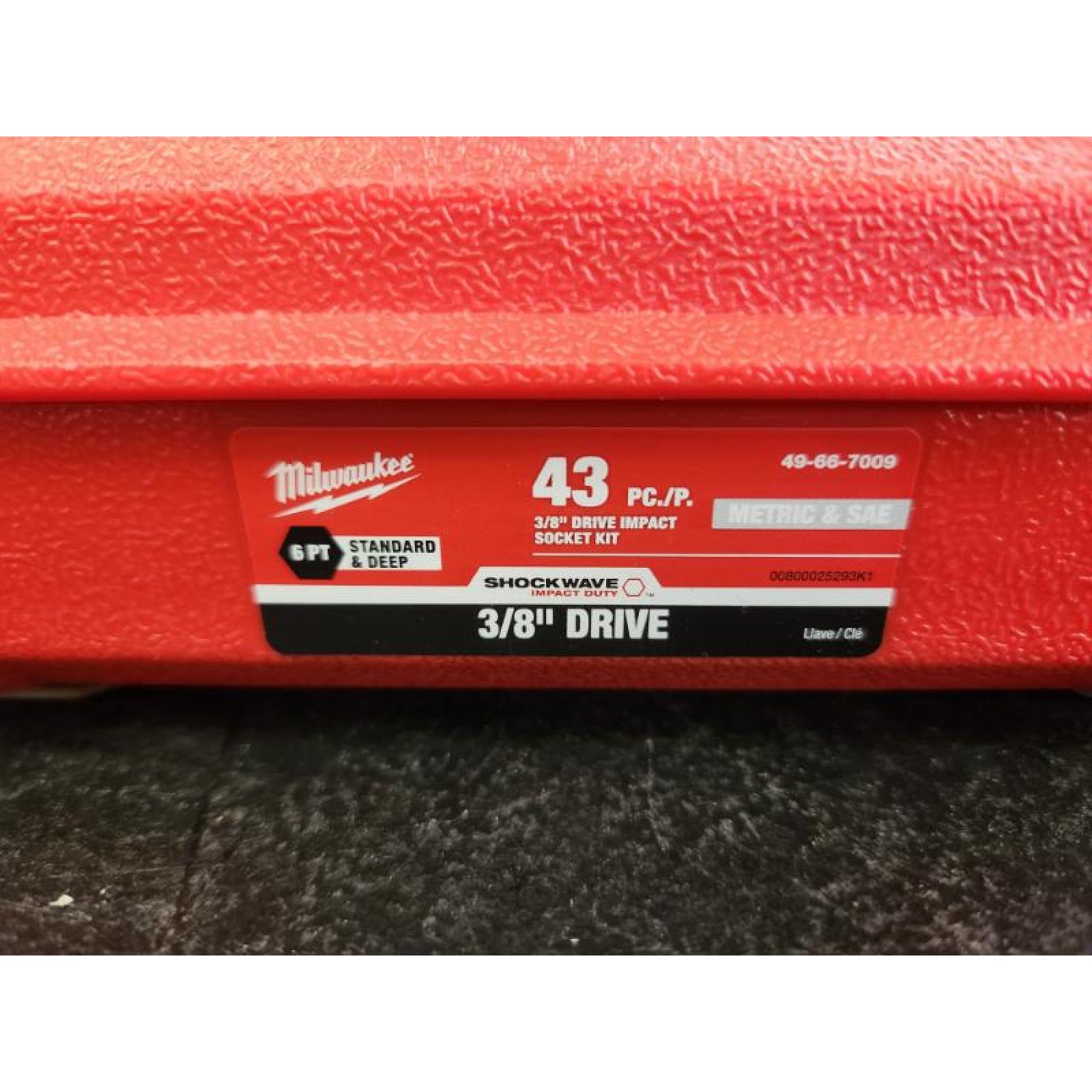 Phoenix NEW Milwaukee SHOCKWAVE 3/8 in. Drive SAE and Metric 6 Point Impact Socket Set (43-Piece) (SEALED)