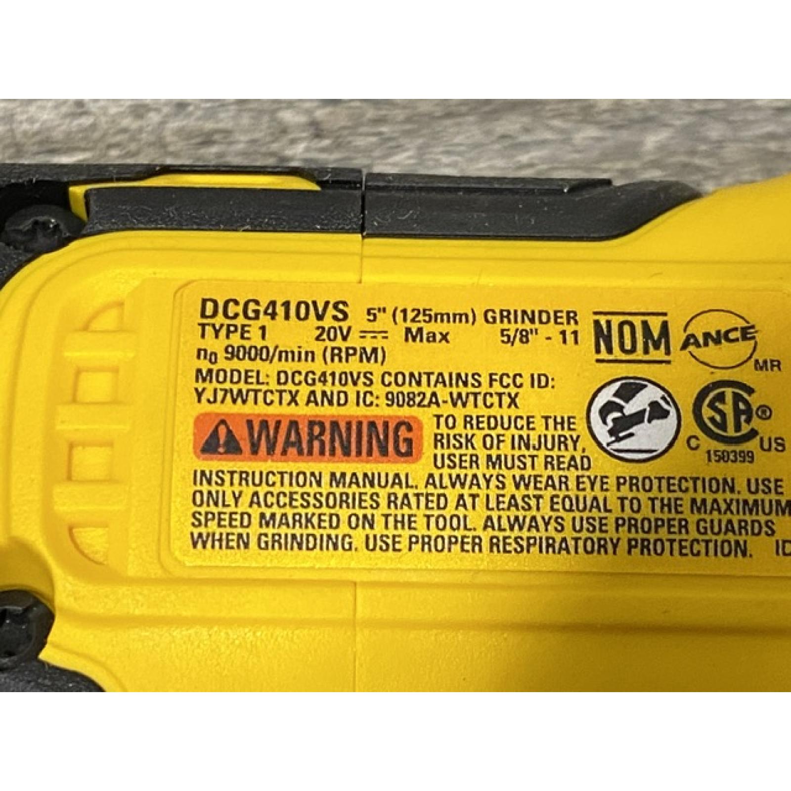 AS-IS DEWALT 20V XR Cordless 4-1/2. in. to 5 in. Variable Speed Angle Grinder (Tool Only)