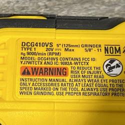 AS-IS DEWALT 20V XR Cordless 4-1/2. in. to 5 in. Variable Speed Angle Grinder (Tool Only)