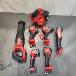 AS-IS- Milwaukee M18 FUEL 18V Lithium-Ion Brushless Cordless Combo Kit with Two 5.0 Ah Batteries  1 Charger  2 Tool Bags (7-Tool)