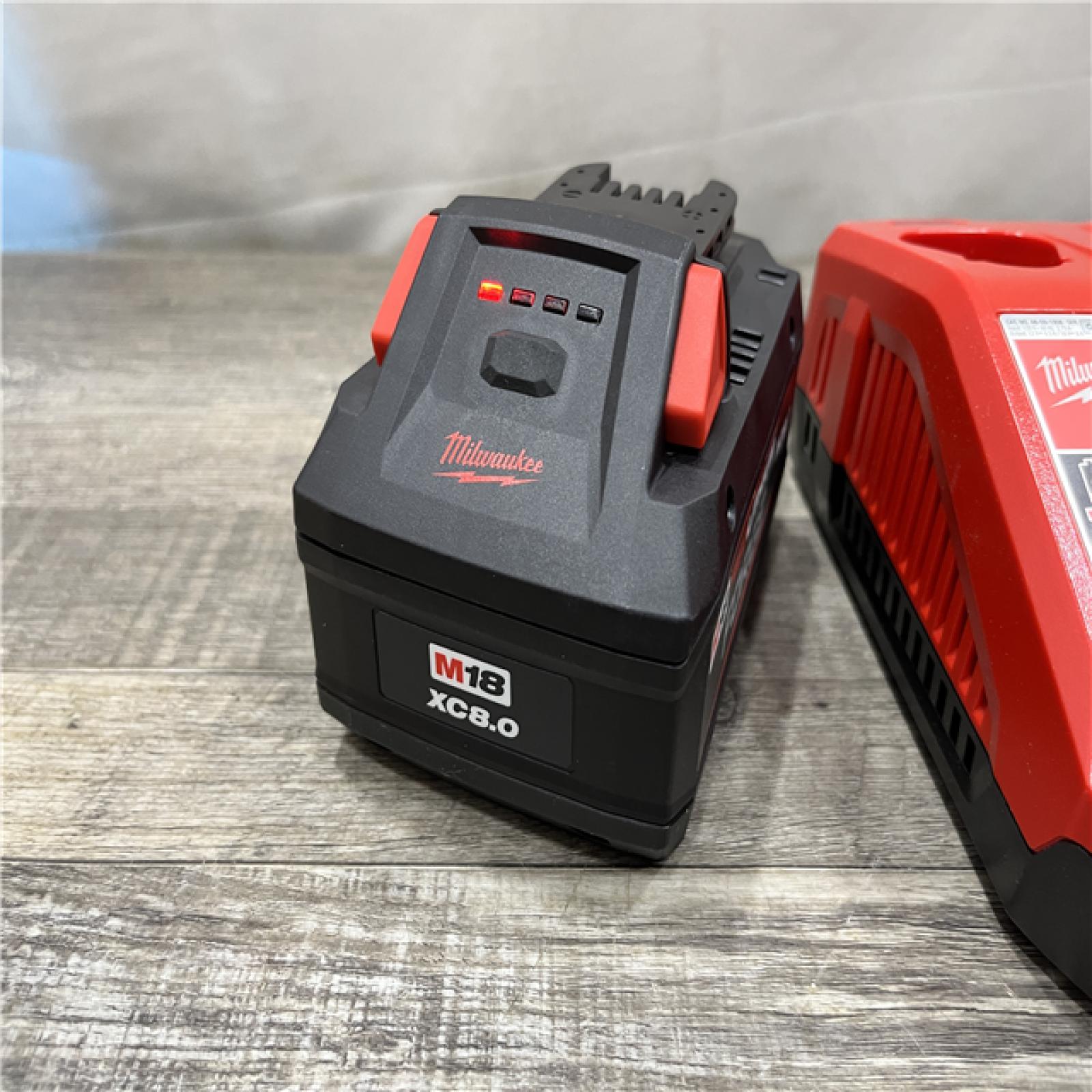 AS-IS Milwaukee 18-Volt Lithium-Ion REDLITHIUM FORGE Starter Kit with 8.0Ah Battery and Rapid Charger