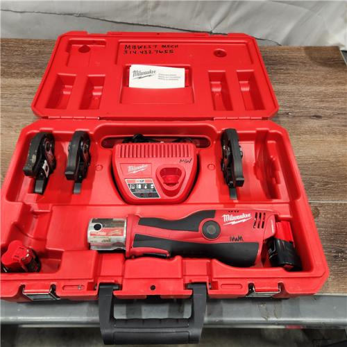 AS-IS Milwaukee M12 Force Logic Press Tool 1/2 in. to 1 in. Kit(  included battery & charge)