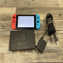 AS-IS Nintendo Switch with Neon Blue and Neon Red Joy-Con
