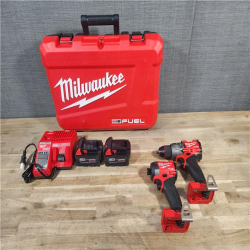 HOUSTON LOCATION - AS-IS (APPEARS LIKE NEW) MILWAUKEE FUEL 18V Lithium-Ion Brushless Cordless Hammer Drill and Impact Driver Combo Kit (2-Tool) with 2 Batteries