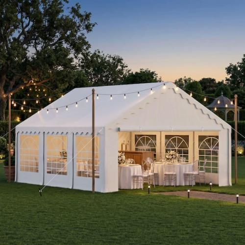 Phoenix NEW PHI VILLA 16 ft. x 20 ft. Outdoor Canopy Party Tent in White with Removable Side Walls