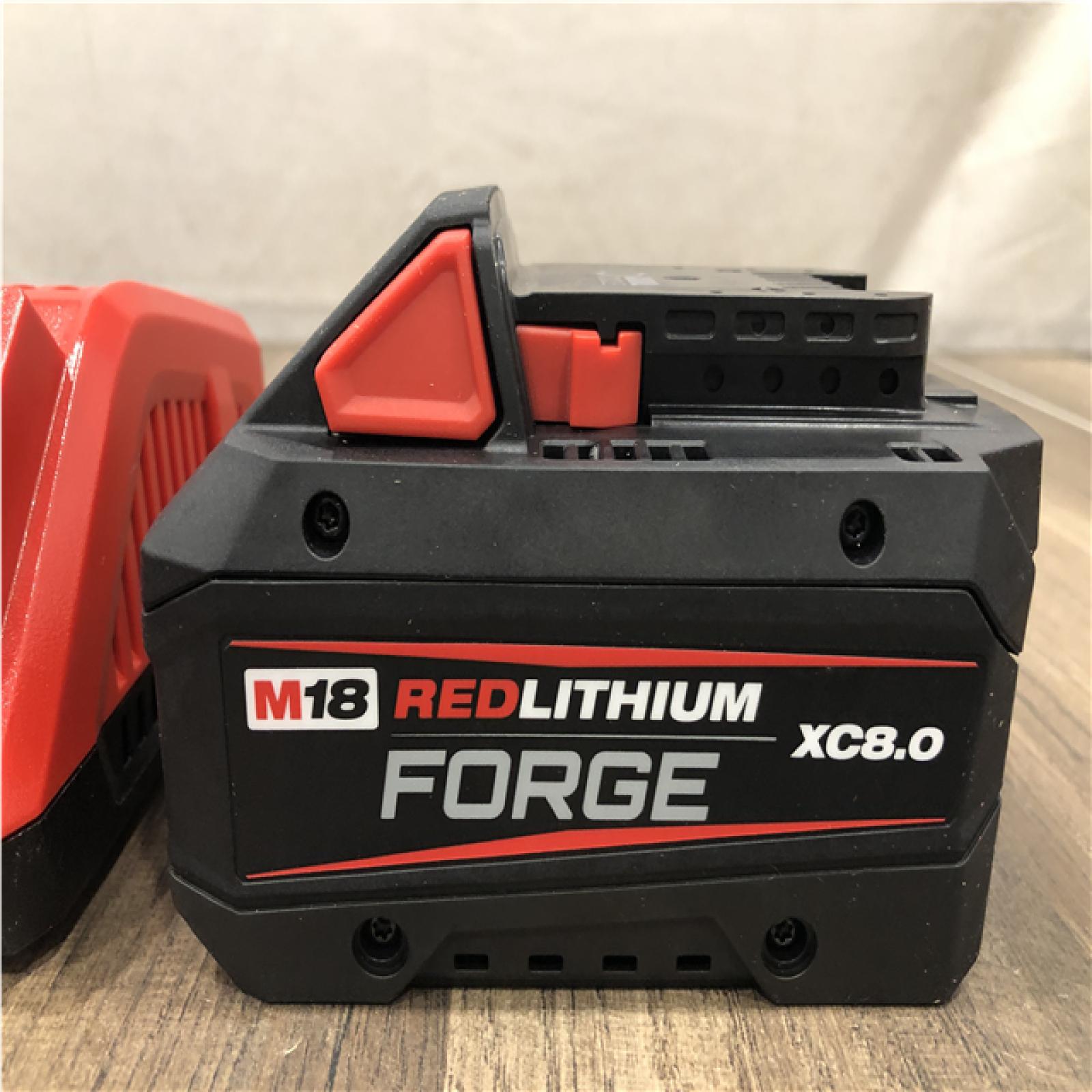 AS-IS Milwaukee 18-Volt Lithium-Ion REDLITHIUM FORGE Starter Kit with 8.0Ah Battery and Rapid Charger