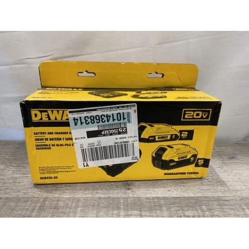 NEW - DEWALT 20V MAX Lithium-Ion Battery Kit with 5.0Ah and 2.0Ah Battery and Charger