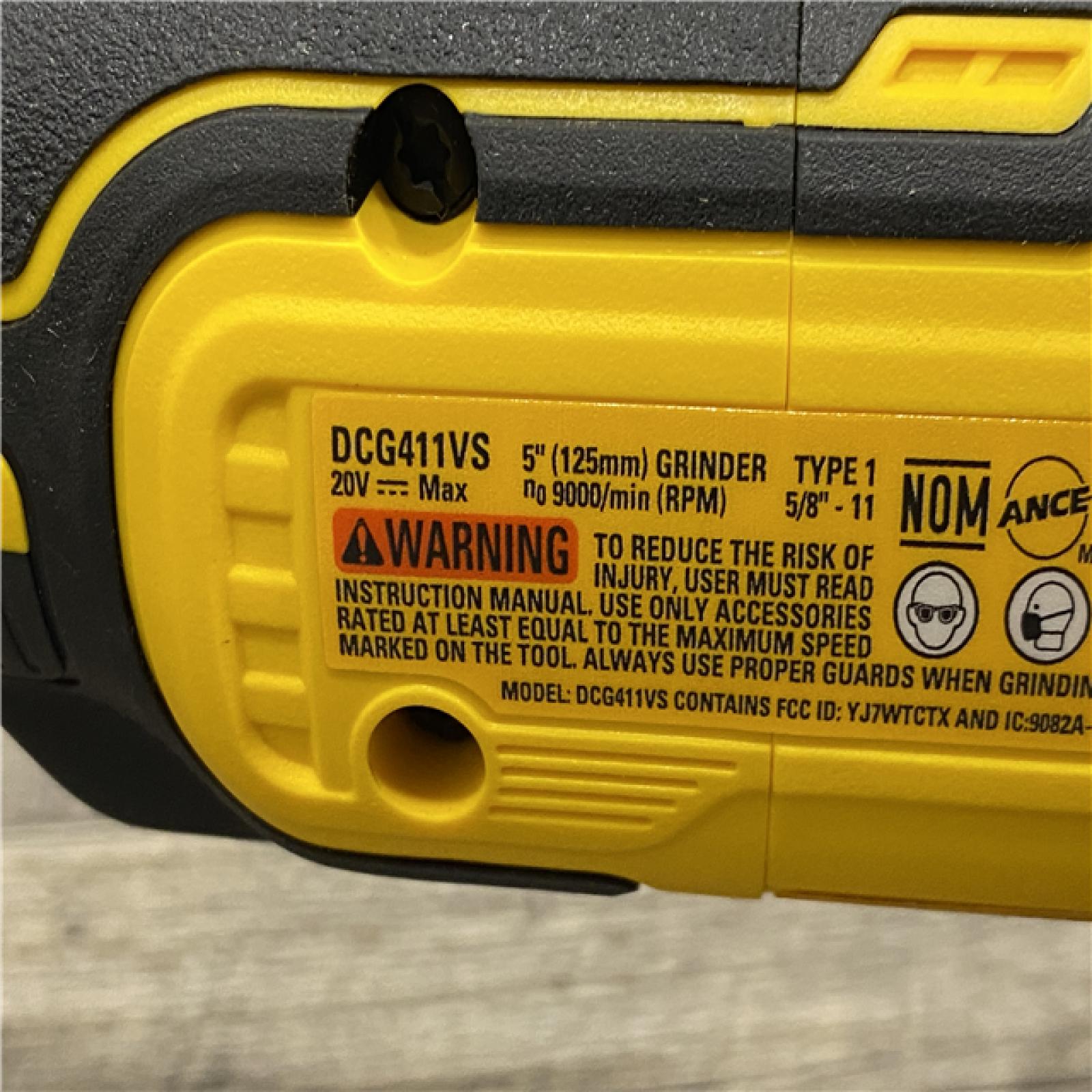 AS-IS DEWALT 20-Volt Max XR Brushless Cordless 4-1/2 in. - 5 in. Variable Speed Angle Grinder with Slide Switch (Tool Only)