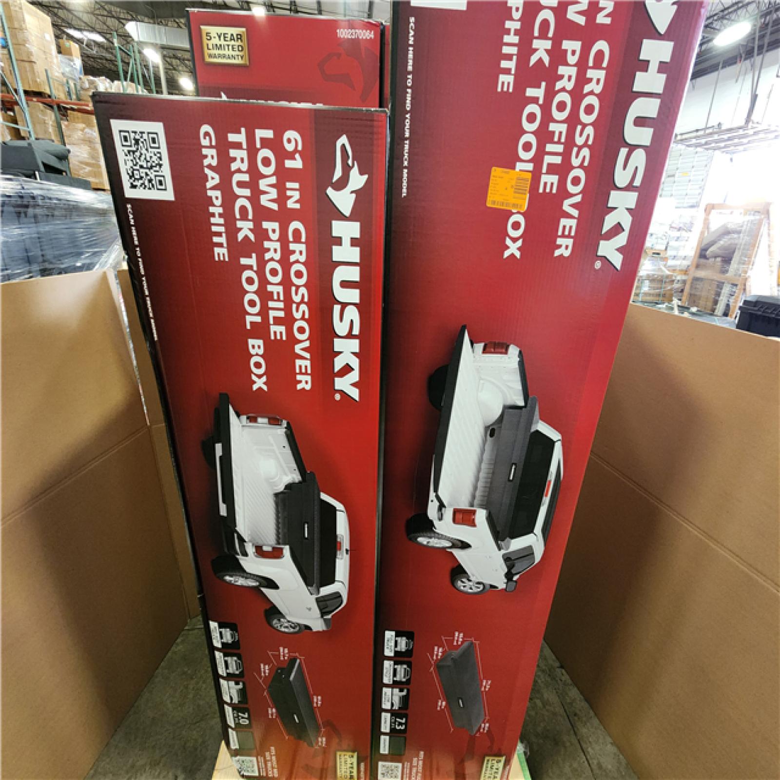 Phoenix NEW Mixed Husky Matte Black Aluminum Full Size Crossbed Truck Tool Box Pallet (4-Boxes)