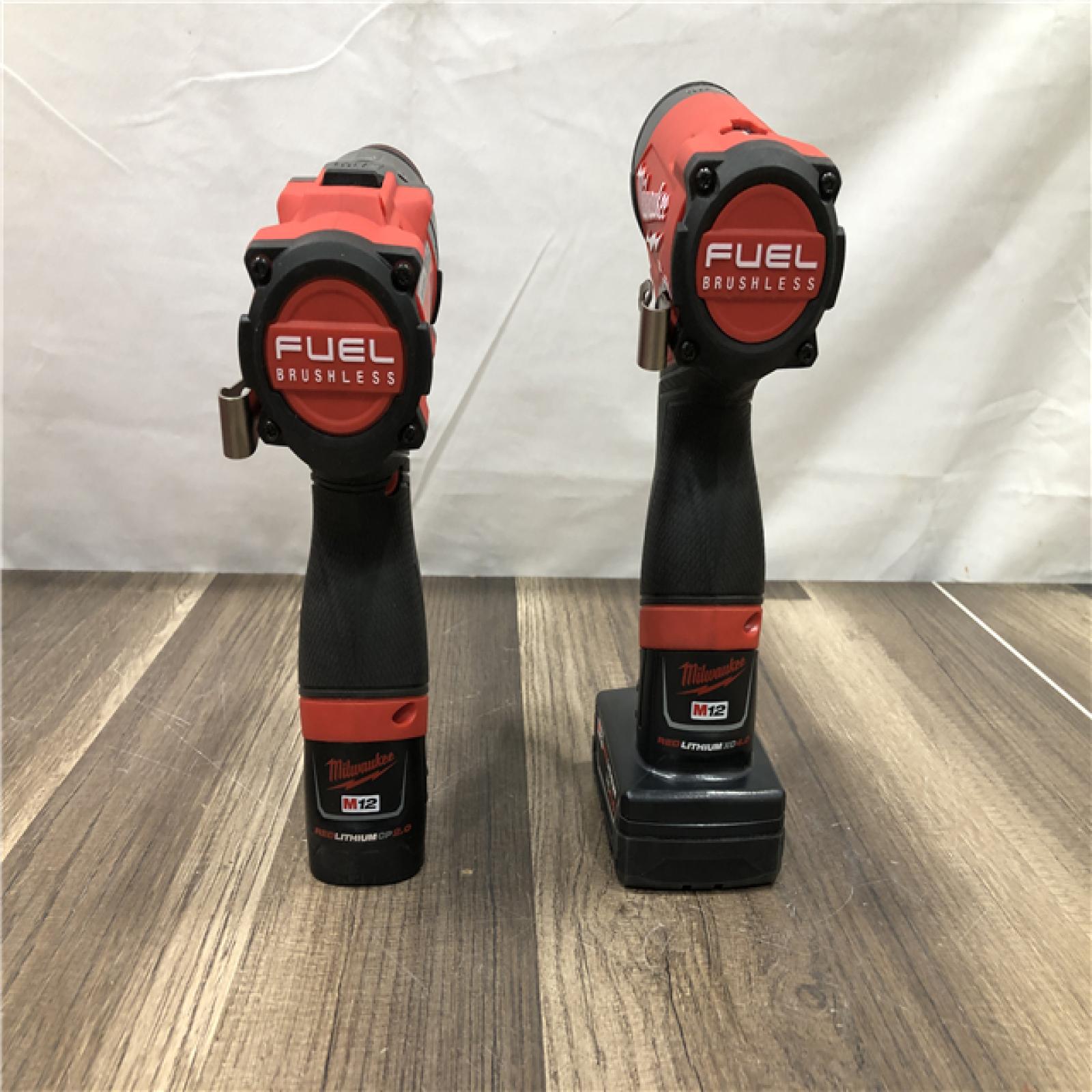 AS-IS Milwaukee FUEL 12-Volt Lithium-Ion Brushless Cordless Hammer Drill and Impact Driver Combo Kit