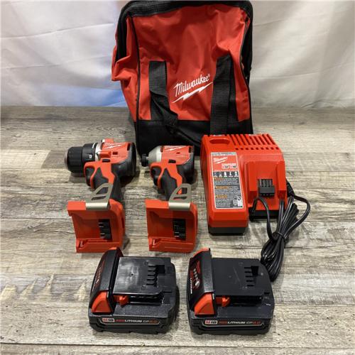 AS-IS Milwaukee 18V Lithium-Ion Brushless Cordless Compact Drill/Impact Combo Kit