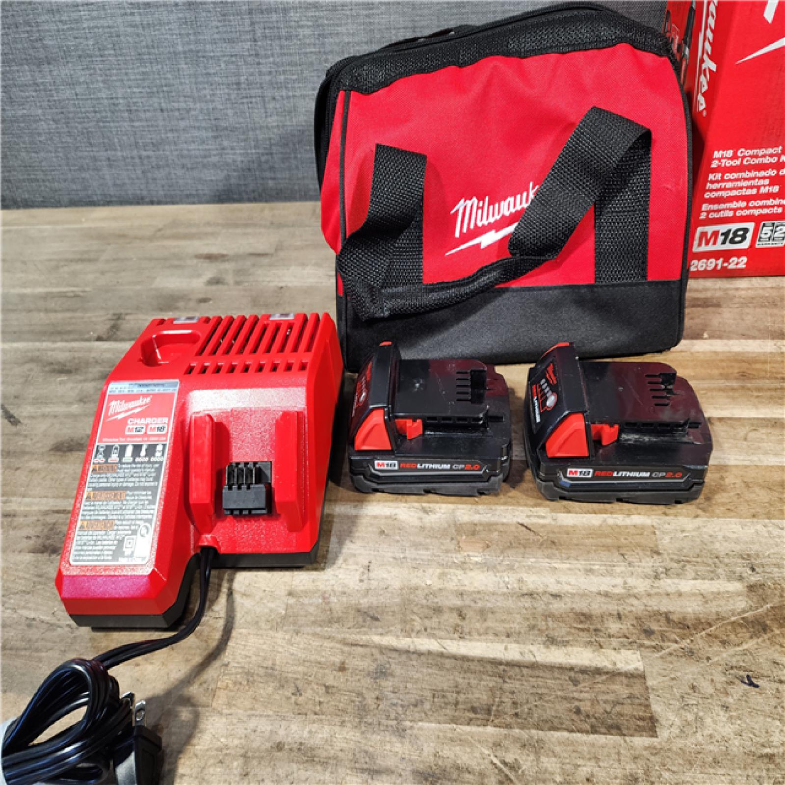 HOUSTON LOCATION - AS-IS Milwaukee M18 Brushed Cordless (2-Tool) Drill/Driver and Impact Driver Kit